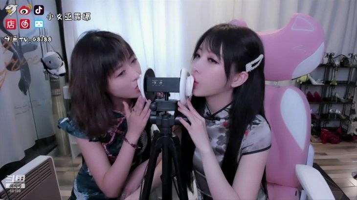 [小女巫露娜]ASMR无人声姐妹花双人舔耳