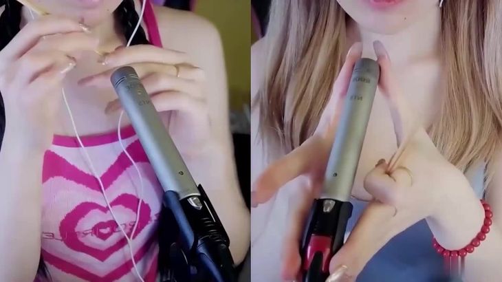 [aki秋水ASMR]秋水充电福利怼脸孔雀鱼采耳视觉触发哄睡视频集 19